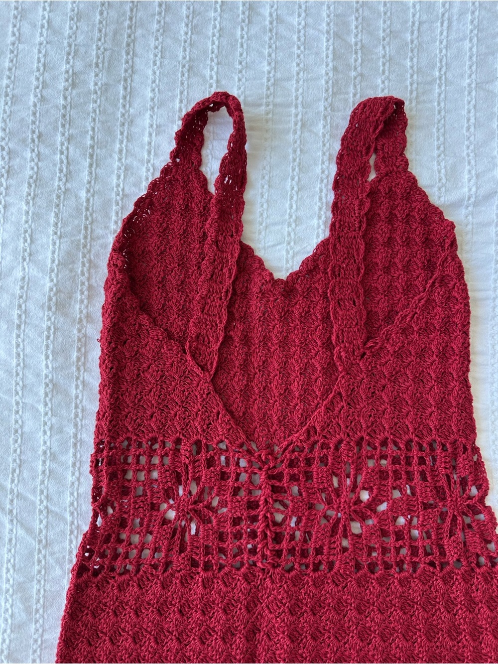 Red Crochet Mini Dress